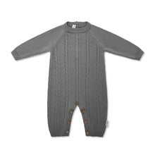 Load image into Gallery viewer, Grey Braid Jumpsuit 100% Merino Wool