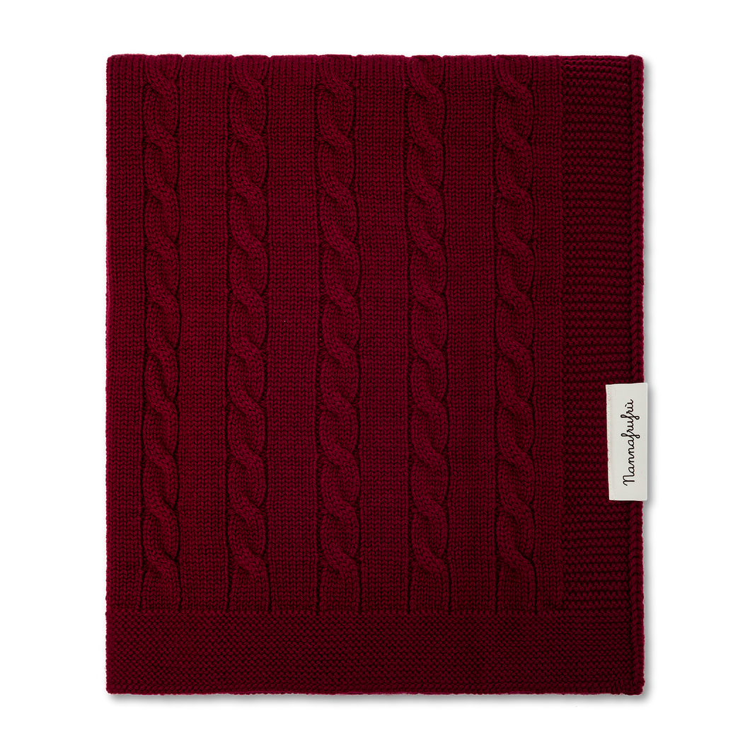 Coperta Treccia Borgogna