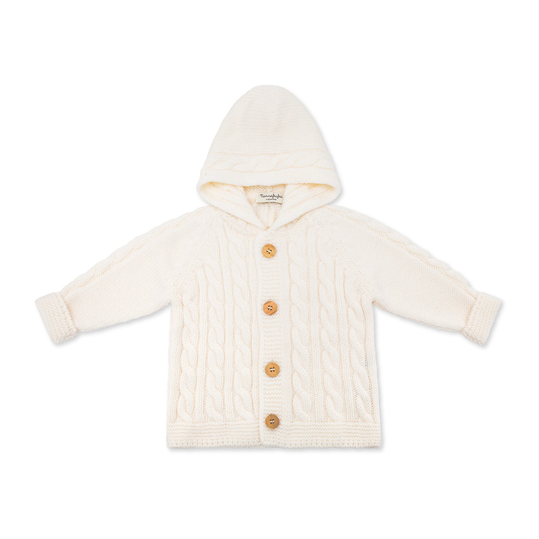 Cappotto Treccia Ecru 100% Lana