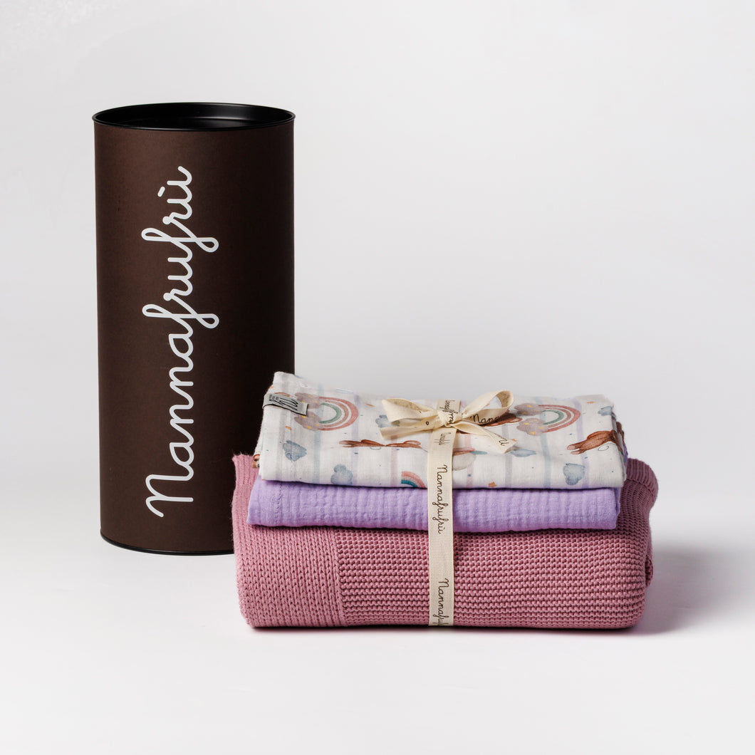 Baby set nascita Righe Orsetto