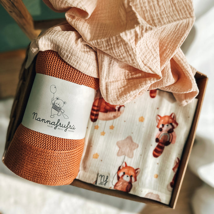 Baby set nascita Panda rosso