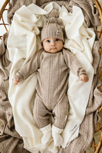 Carica l&#39;immagine nel visualizzatore di Gallery, Tutina Treccia Azzurro 100% lana merino