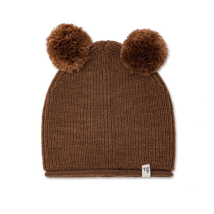 Mocha Pom Pom Hat
