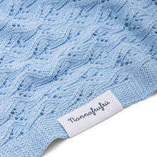 Carica l'immagine nel visualizzatore di Gallery, Coperta Traforata Bamboo e cotone Azzurra