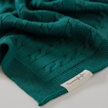 Carica l&#39;immagine nel visualizzatore di Gallery, Coperta Treccia Verde