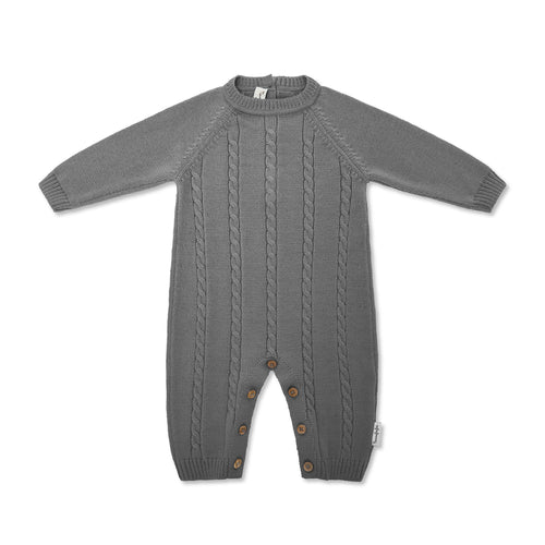Tutina Treccia Grigio 100% lana merino