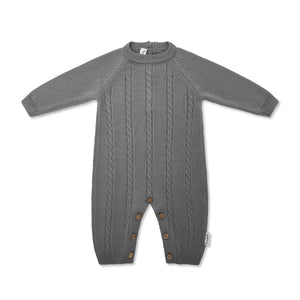 Tutina Treccia Grigio 100% lana merino