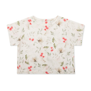Pink Flower blouse and culotte set