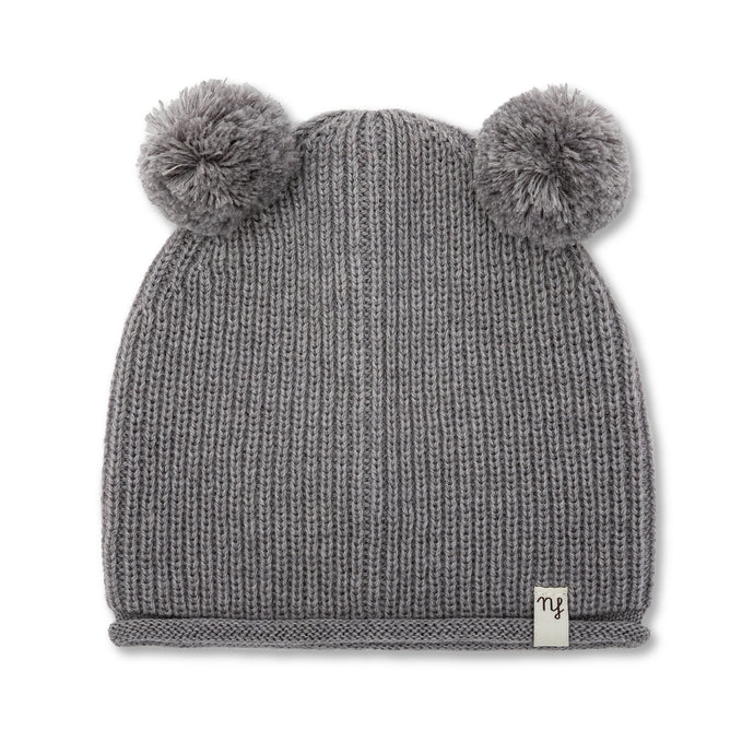 Grey Pompom Hat