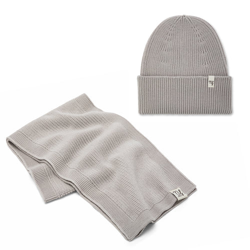 Set sciarpa e berretto Grigio chiaro