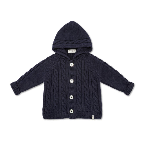 Cappotto Treccia Blu 100% Lana