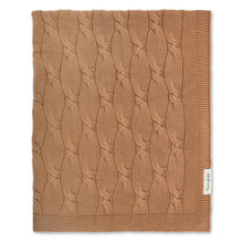 Carica l&#39;immagine nel visualizzatore di Gallery, Coperta treccia cotone naturale nocciola
