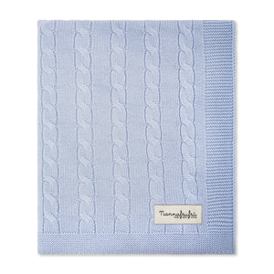 Coperta treccia Blue Ice