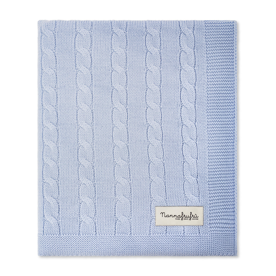 Coperta treccia Blue Ice