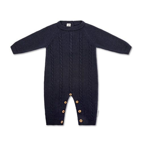 Tutina Treccia Blu 100% lana merino