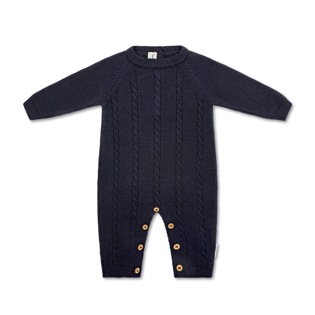 Tutina Treccia Blu 100% lana merino