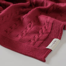 Carica l&#39;immagine nel visualizzatore di Gallery, Coperta Treccia Borgogna