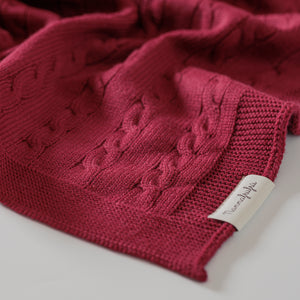 Coperta Treccia Borgogna