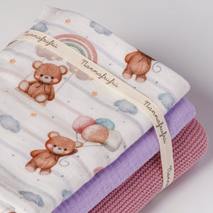 Baby set nascita Righe Orsetto