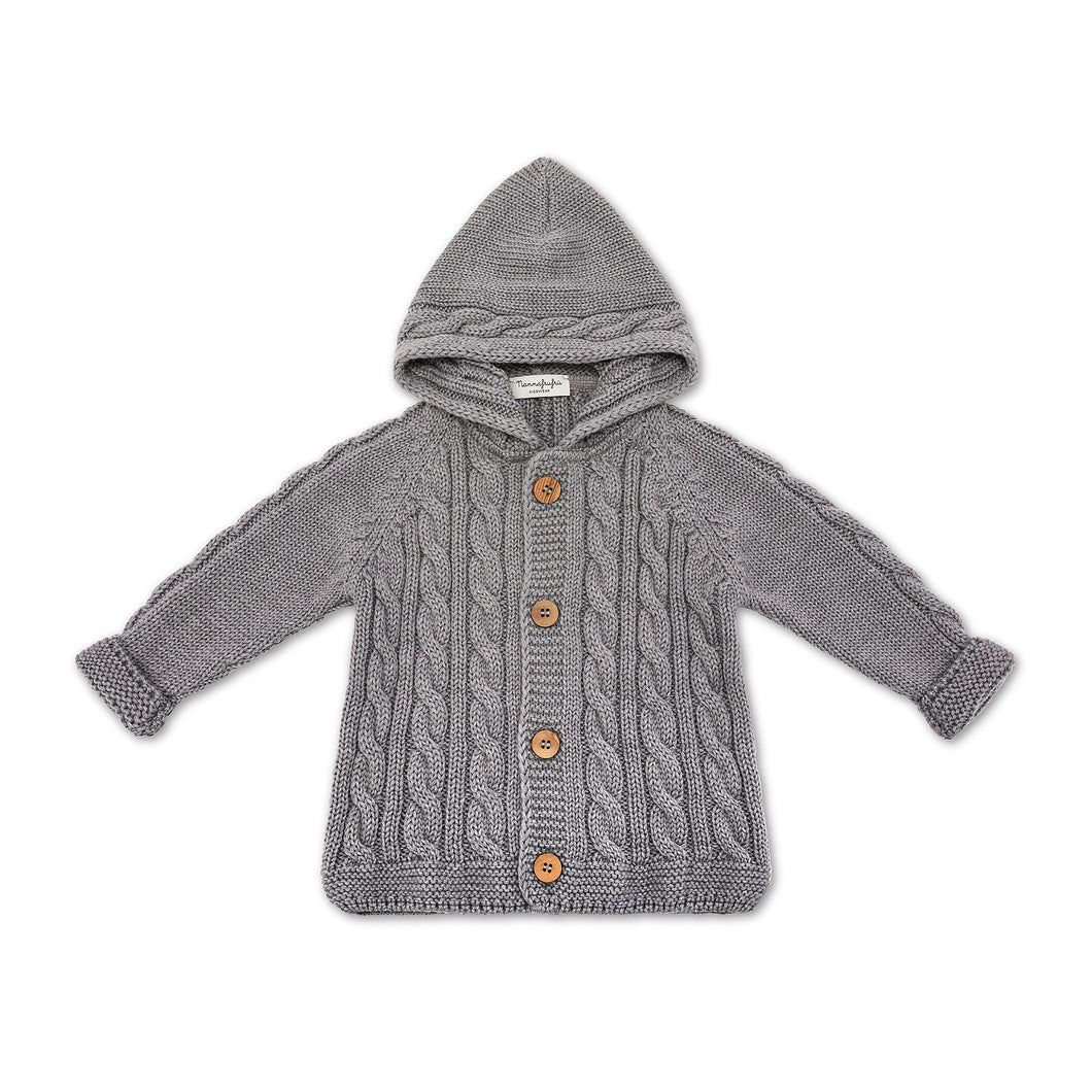 Cappotto Treccia Grigio 100% Lana