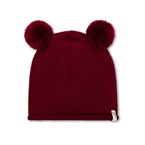 Cappellino pure pompon Borgogna