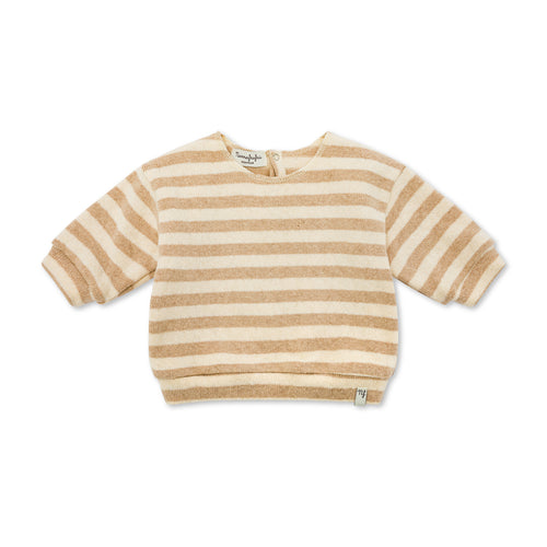Girocollo righe Beige
