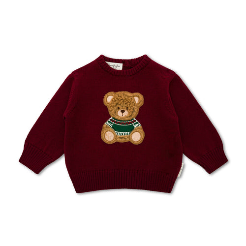 Maglione Teddy Borgogna