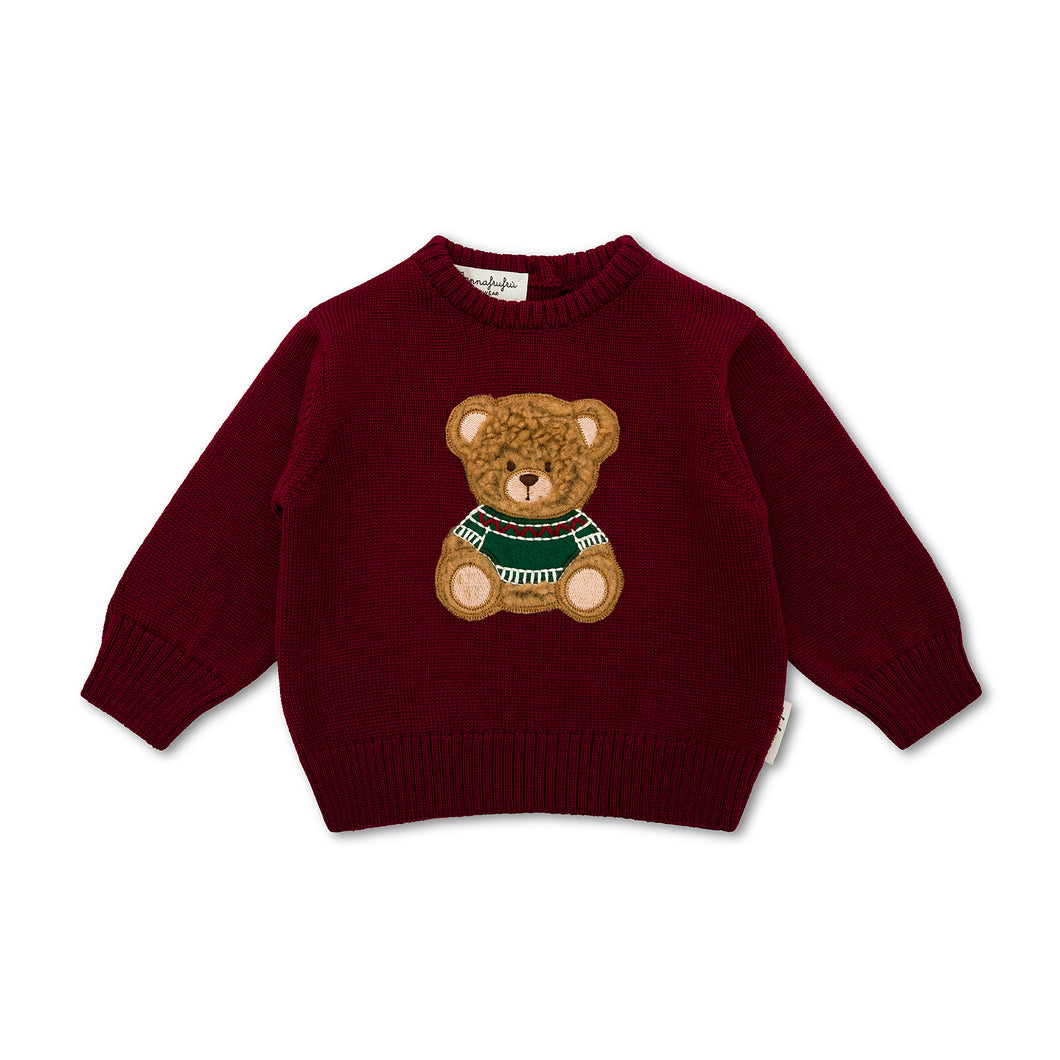 Maglione Teddy Borgogna
